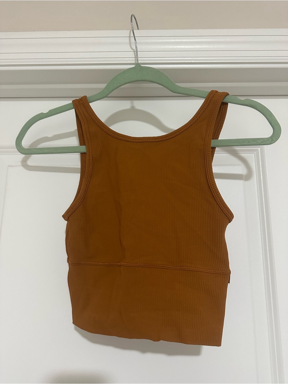 lululemon athletica rust orange ribbed sports bra tank